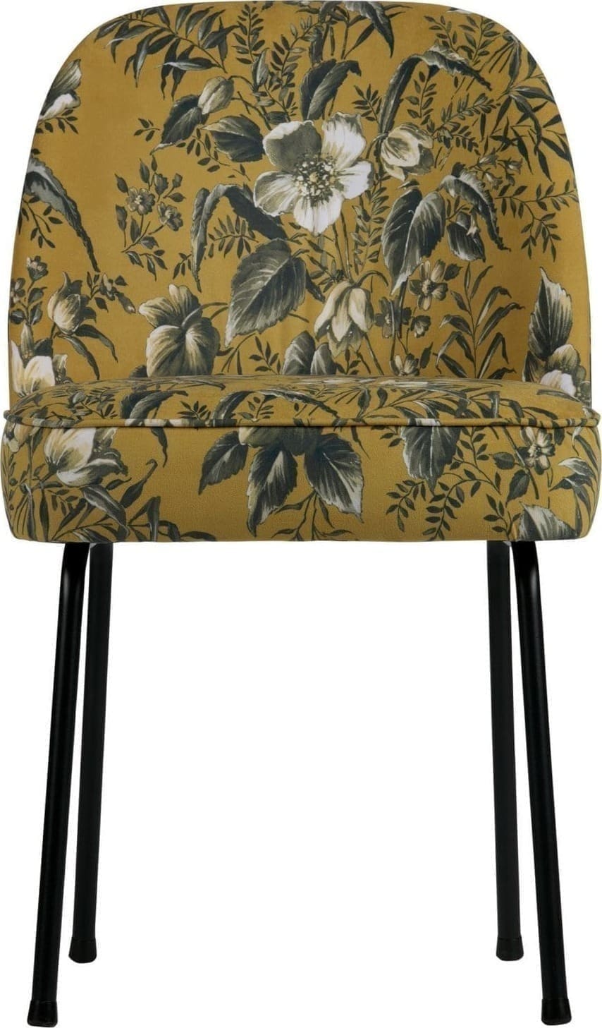 Vogue Eetkamerstoel - Fluweel Poppy Mosterd uit de BePureHome collectie