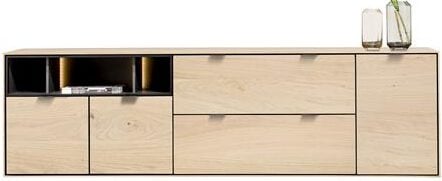 Xooon Elements dressoir 210 cm. - 3-deuren + 2-laden + 3-niches + led - natural  Dressoir