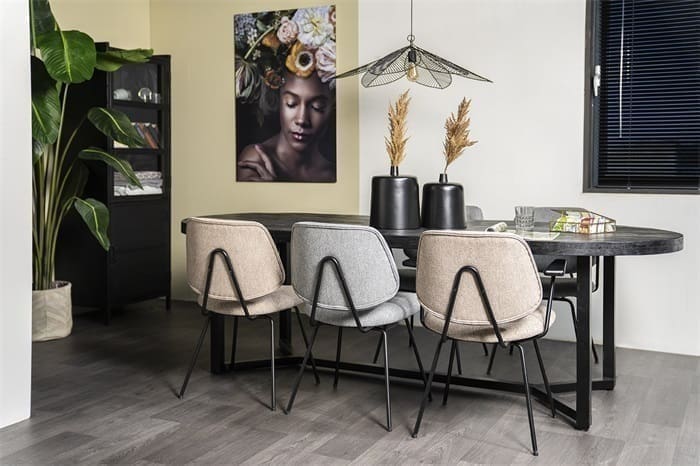 Stoel Lynn met arml - grijs fletcher Eleonora Woonaccessoire 95571