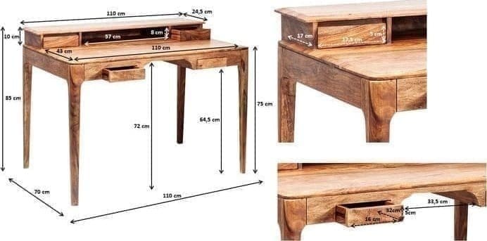 Bureau Brooklyn Nature 110x70cm Kare Design Bureau 81426