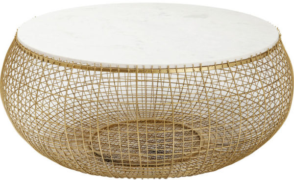 Salontafel Table Cesta Marble Gold Ø100cm Kare Design Salontafel 84062