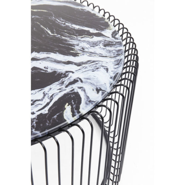 Salontafel Table Wire Glass Marble Black (2/Set) Kare Design Salontafel 84327