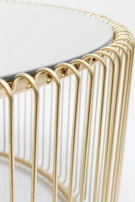 Salontafel Table Wire Uno Brass Ø80cm Kare Design Salontafel 84516