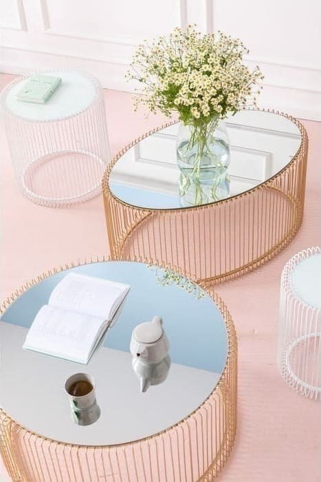 Salontafel Table Wire Uno Brass Ø80cm Kare Design Salontafel 84516