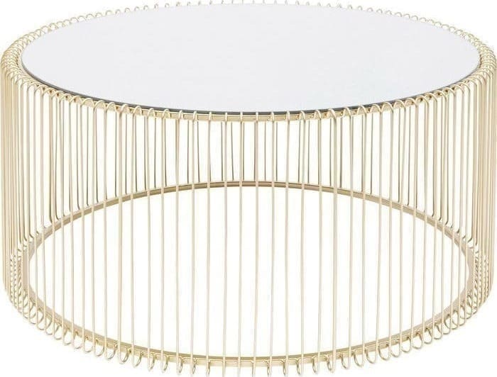 Salontafel Table Wire Uno Brass Ø80cm Kare Design Salontafel 84516