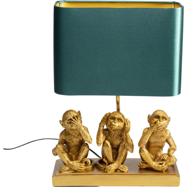 Tafellamp Lamp Animal Three Monkey Gold Kare Design Tafellamp 53222