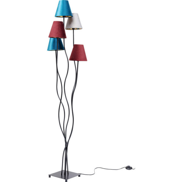 Vloerlamp Lamp Flexible Velvet Black Cinque Kare Design Vloerlamp 52434