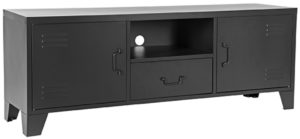 LABEL51 Tv-meubel Fence - Zwart - Metaal Zwart Vitrinekast