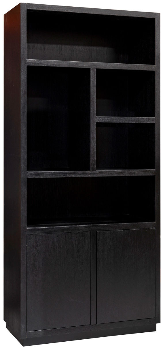 Richmond Interiors Boekenkast Oakura 2-deuren (Zwart) Zwart Boekenkast