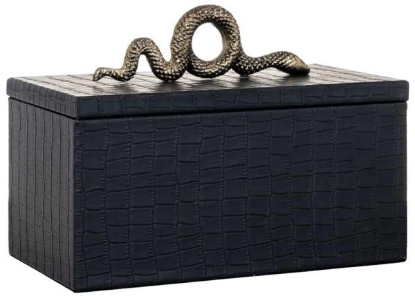 Richmond Interiors Juwelen box Charly snake zwart (Zwart) Zwart Woonaccessoire