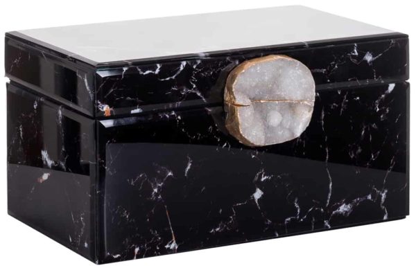 Richmond Interiors Juwelen box Maeve zwart marmer look (Zwart) Zwart Woonaccessoire