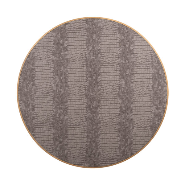Richmond Interiors Salontafel Classio 100Ã˜ Vegan Leather (Brushed Gold) Brushed Gold Salontafel