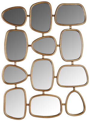 Richmond Interiors Spiegel Jeff met 12 spiegels (Goud) Goud Woonaccessoire