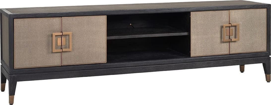Richmond Interiors TV-dressoir Bloomingville 4-deuren shagreen (Goud) Goud Dressoir
