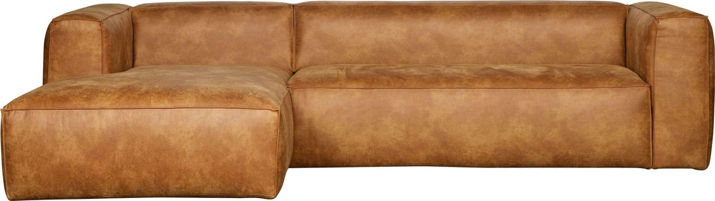 WOOOD Bean Hoekbank Links Cognac Cognac Bank