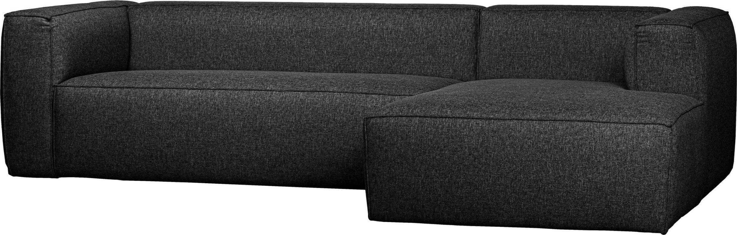 WOOOD Bean Hoekbank Rechts Incl. Kussens Donkergrijs Gemeleerd Dark grey Bank