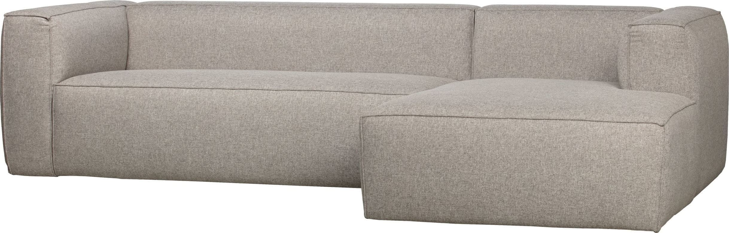 WOOOD Bean Hoekbank Rechts Incl. Kussens Lichtgrijs Gemeleerd Light grey Bank