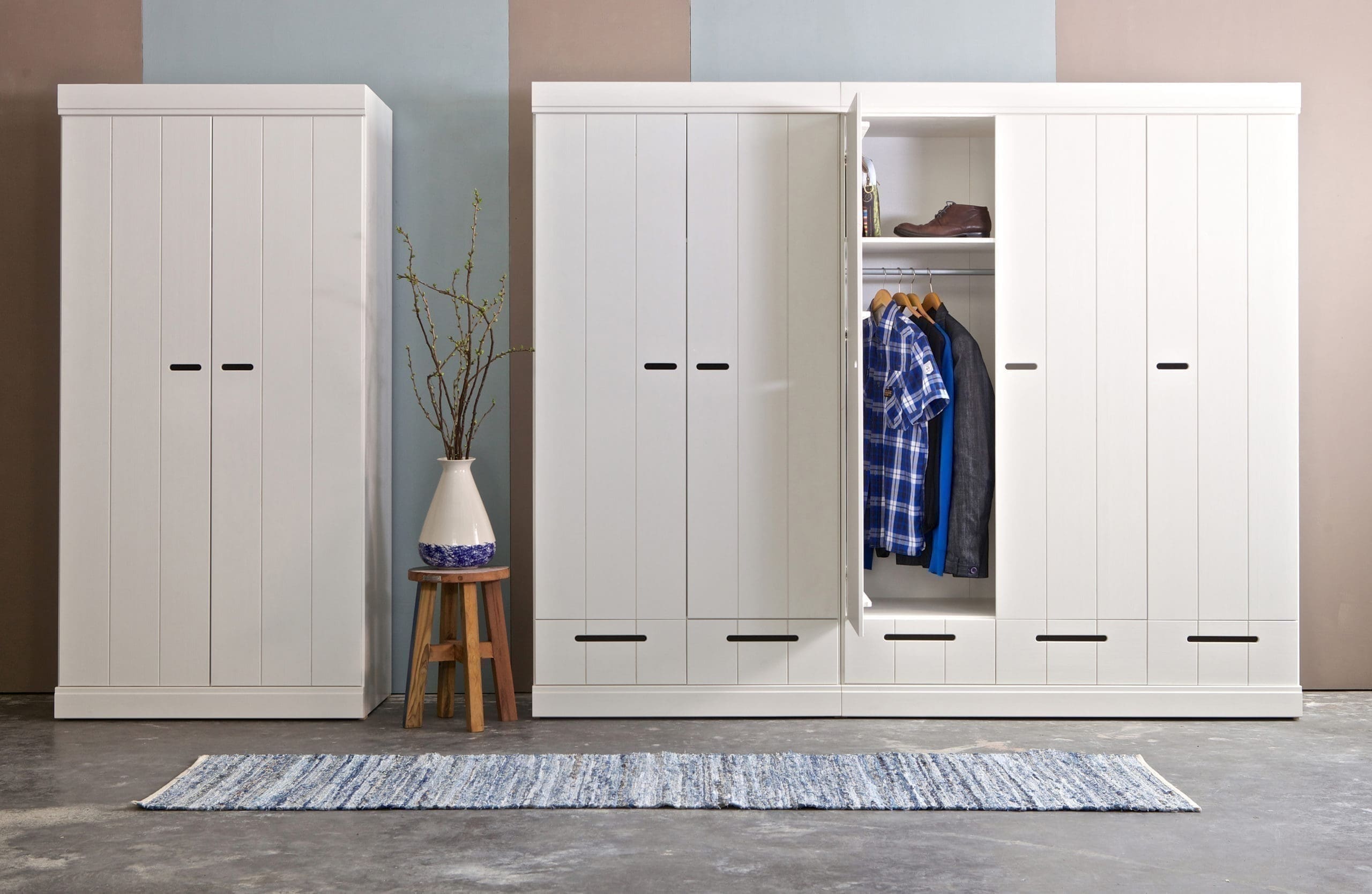 WOOOD Connect - 2 Drs Lade - Strokendeur Wit White Kast