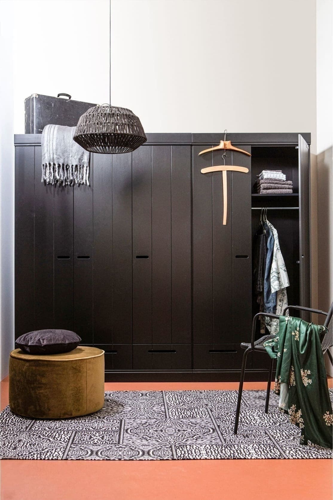 WOOOD Connect - 3 Drs Lade - Strokendeur Zwart Black Kast