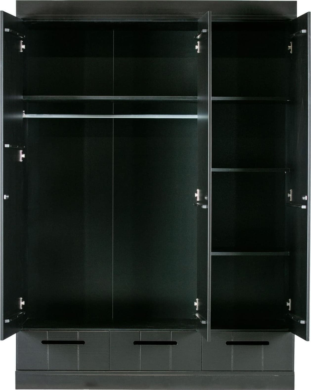 WOOOD Connect - 3 Drs Lade - Strokendeur Zwart Black Kast
