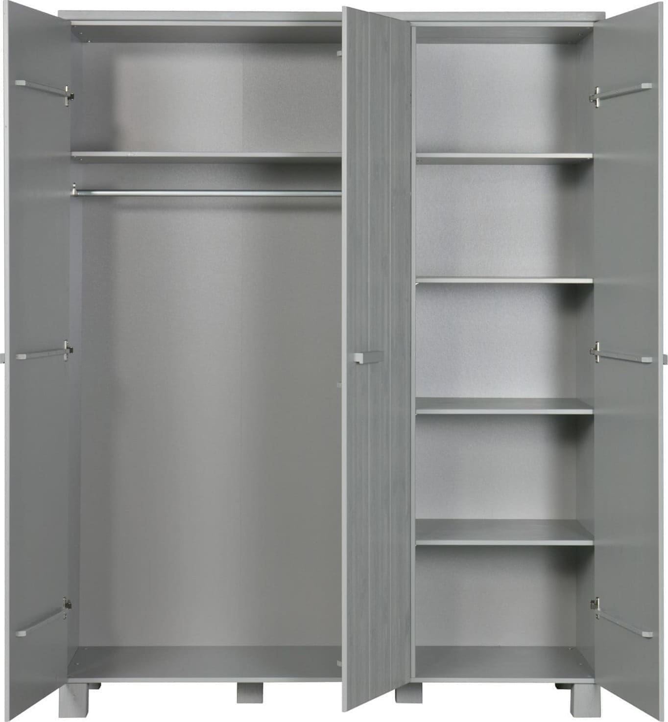 WOOOD Dennis 3-deurs Kast Grenen Betongrijs Geborsteld Concrete grey Kast