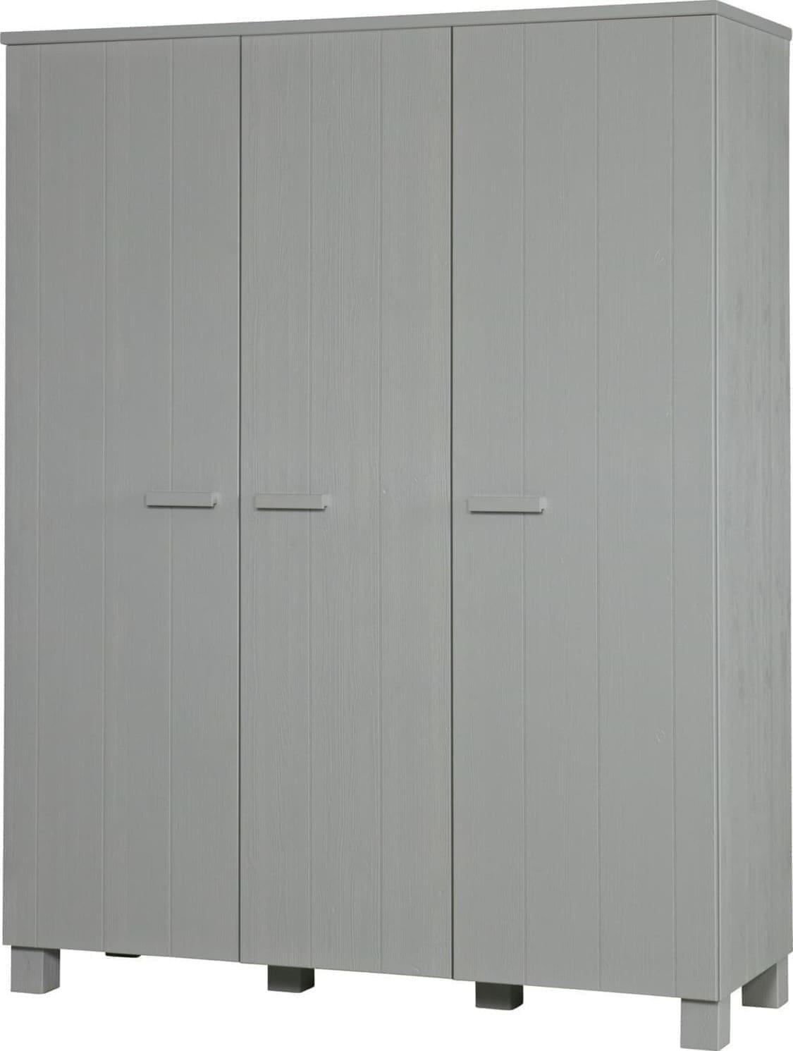 WOOOD Dennis 3-deurs Kast Grenen Betongrijs Geborsteld Concrete grey Kast