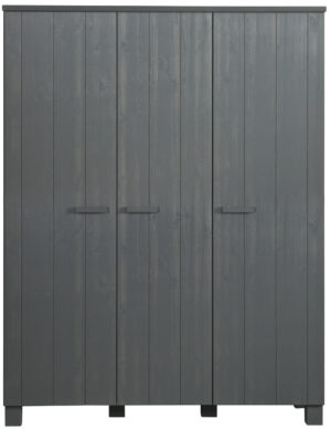 WOOOD Dennis 3-deurs Kast Grenen Steel Grey Geborsteld Steel grey Kast