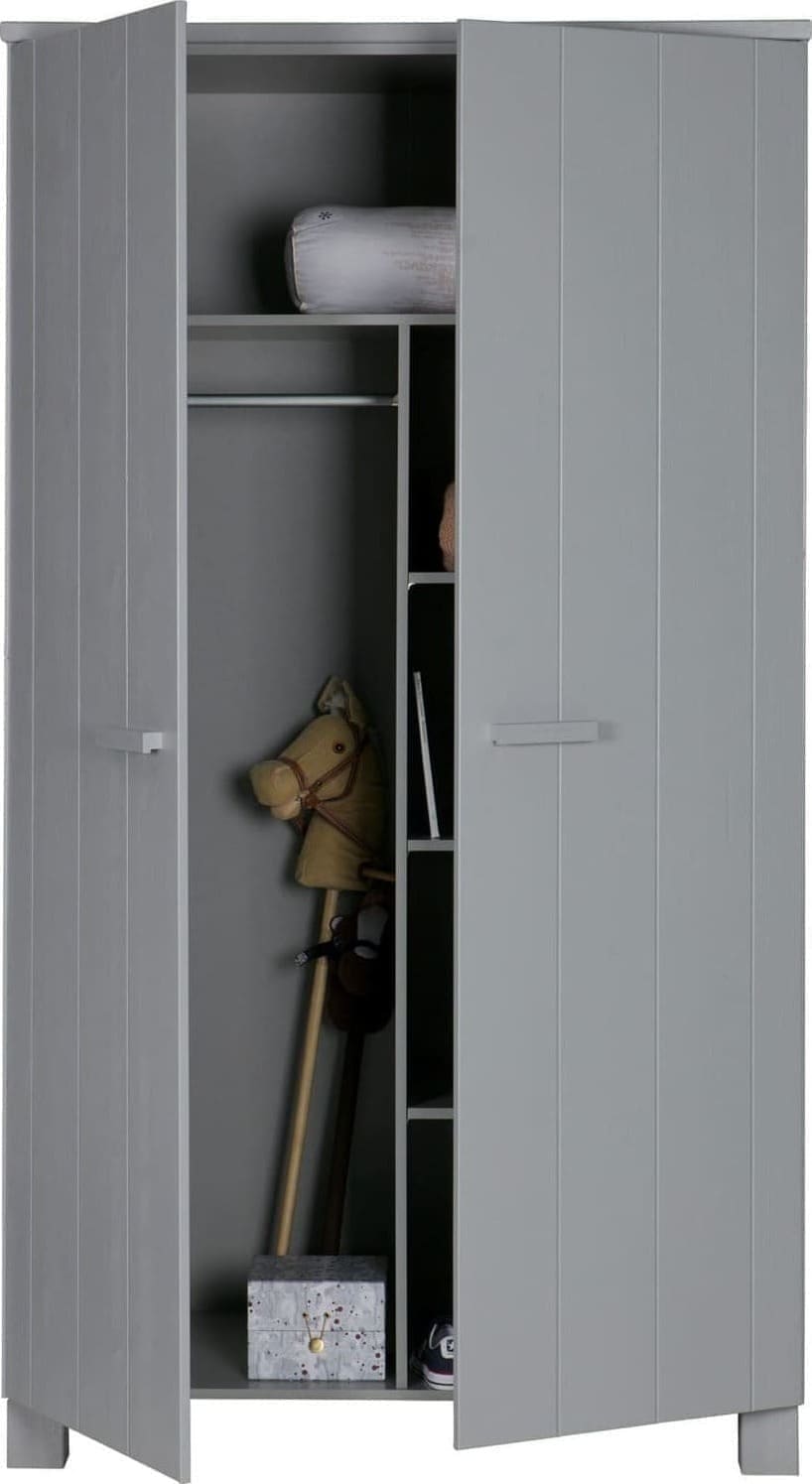 WOOOD Dennis Kast Grenen Betongrijs Geborsteld Concrete grey Kast