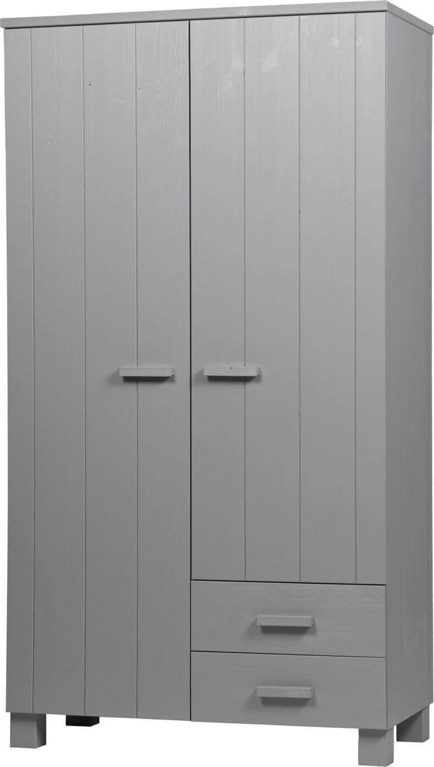 WOOOD Dennis Kast Met Laden Grenen Betongrijs Geborsteld Concrete grey Kast