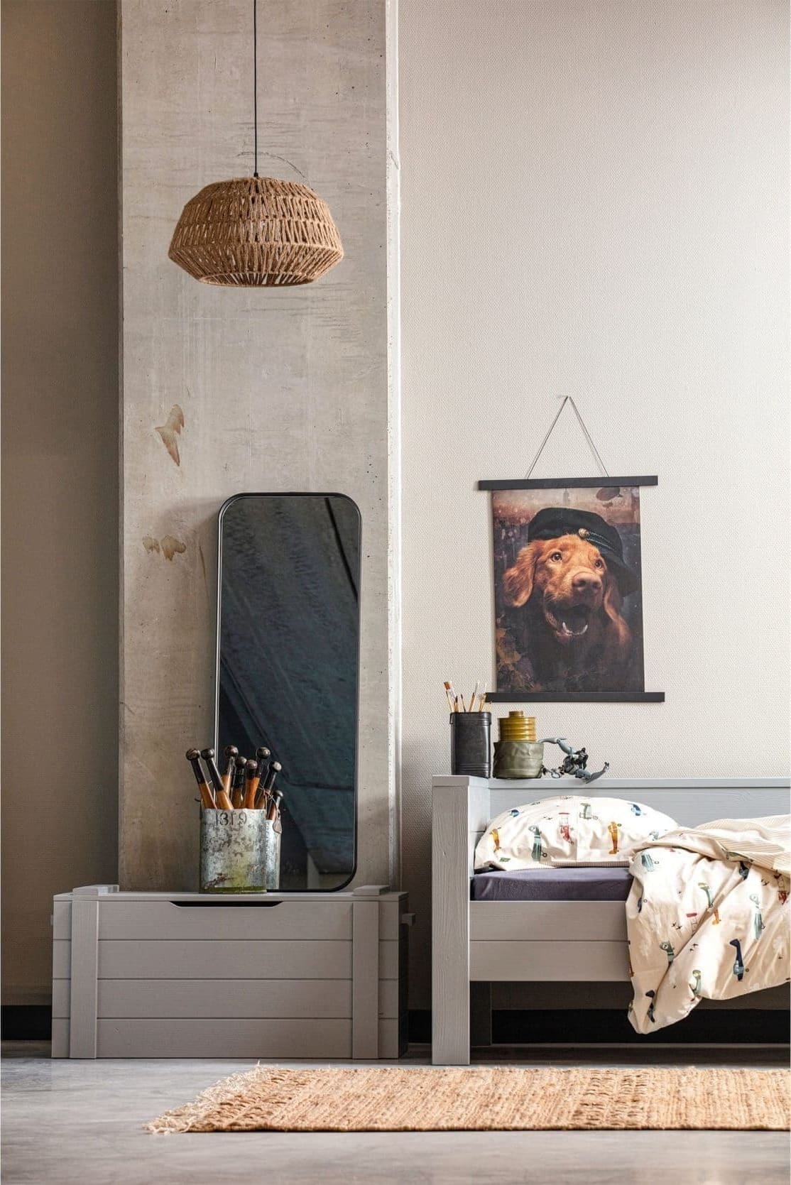 WOOOD Doutzen Spiegel Metaal Zwart 110x40cm Black Woonaccessoire