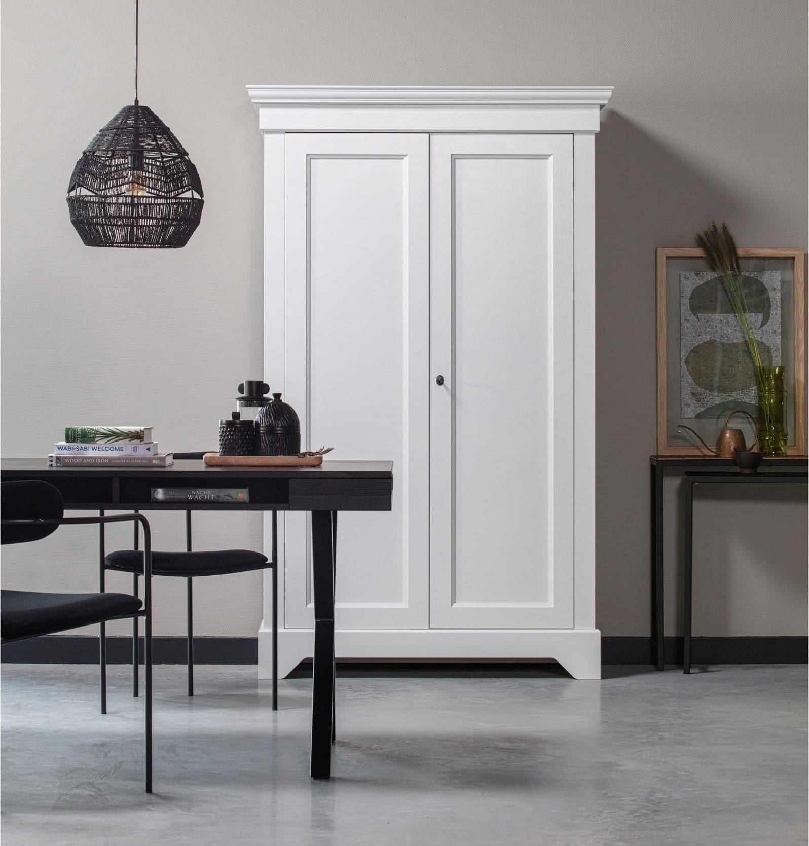 WOOOD Isabel Brocante Kast Grenen Wit White Kast
