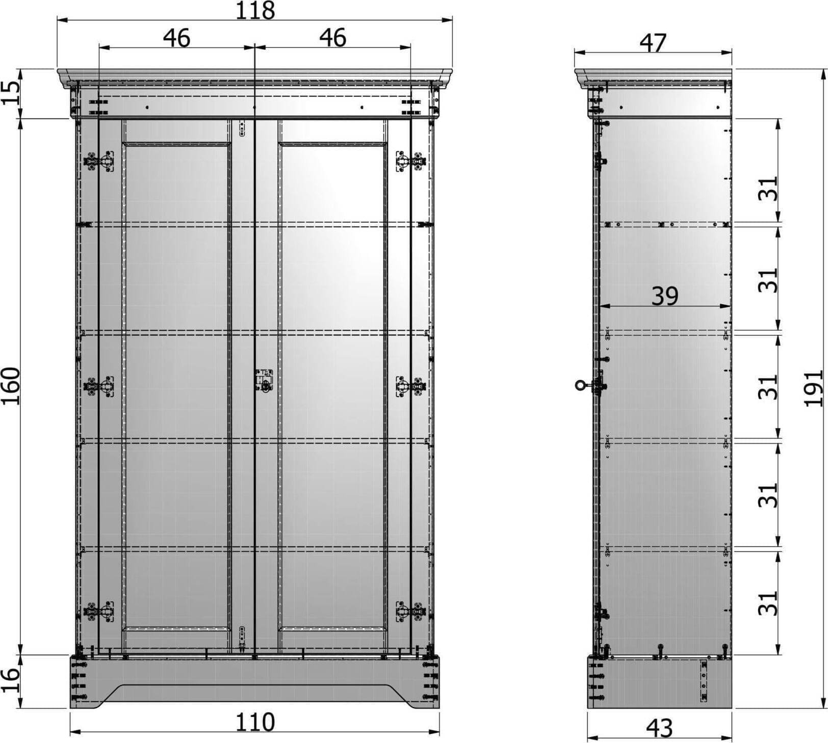 WOOOD Isabel Brocante Kast Grenen Wit White Kast