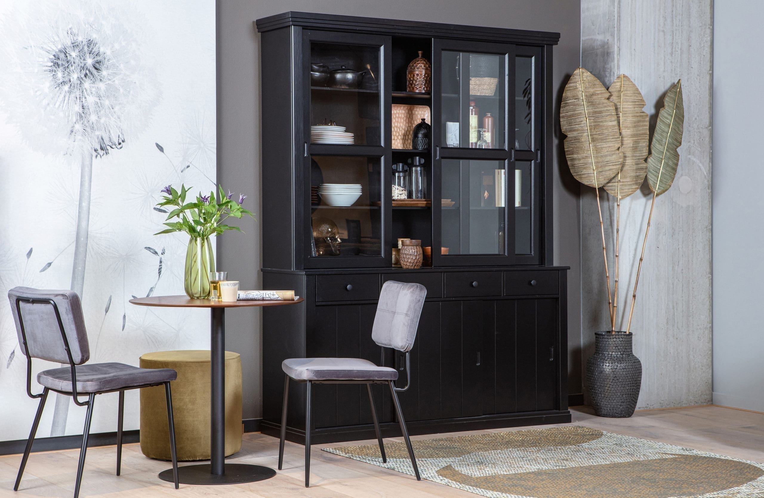 WOOOD Lagos Winkelkast Grenen Zwart Black Kast