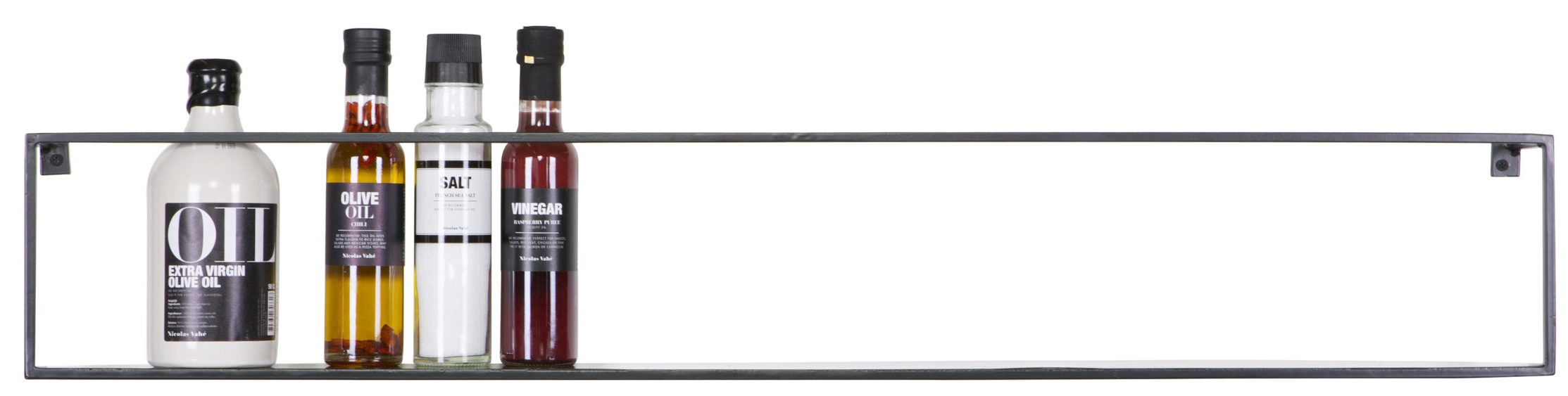 WOOOD Meert Wandplank - 100 cm - Metaal - Zwart
