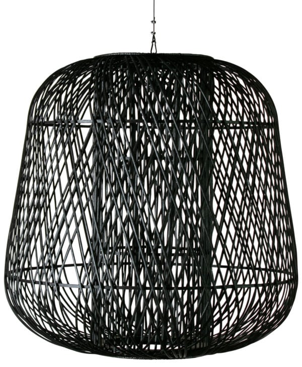 WOOOD Moza Hanglamp Bamboe Zwart 100x100cm Black Lamp