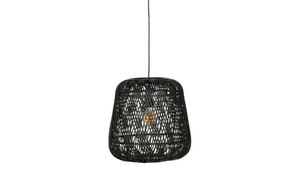 WOOOD Moza Hanglamp Bamboe Zwart 36x36cm Black Lamp