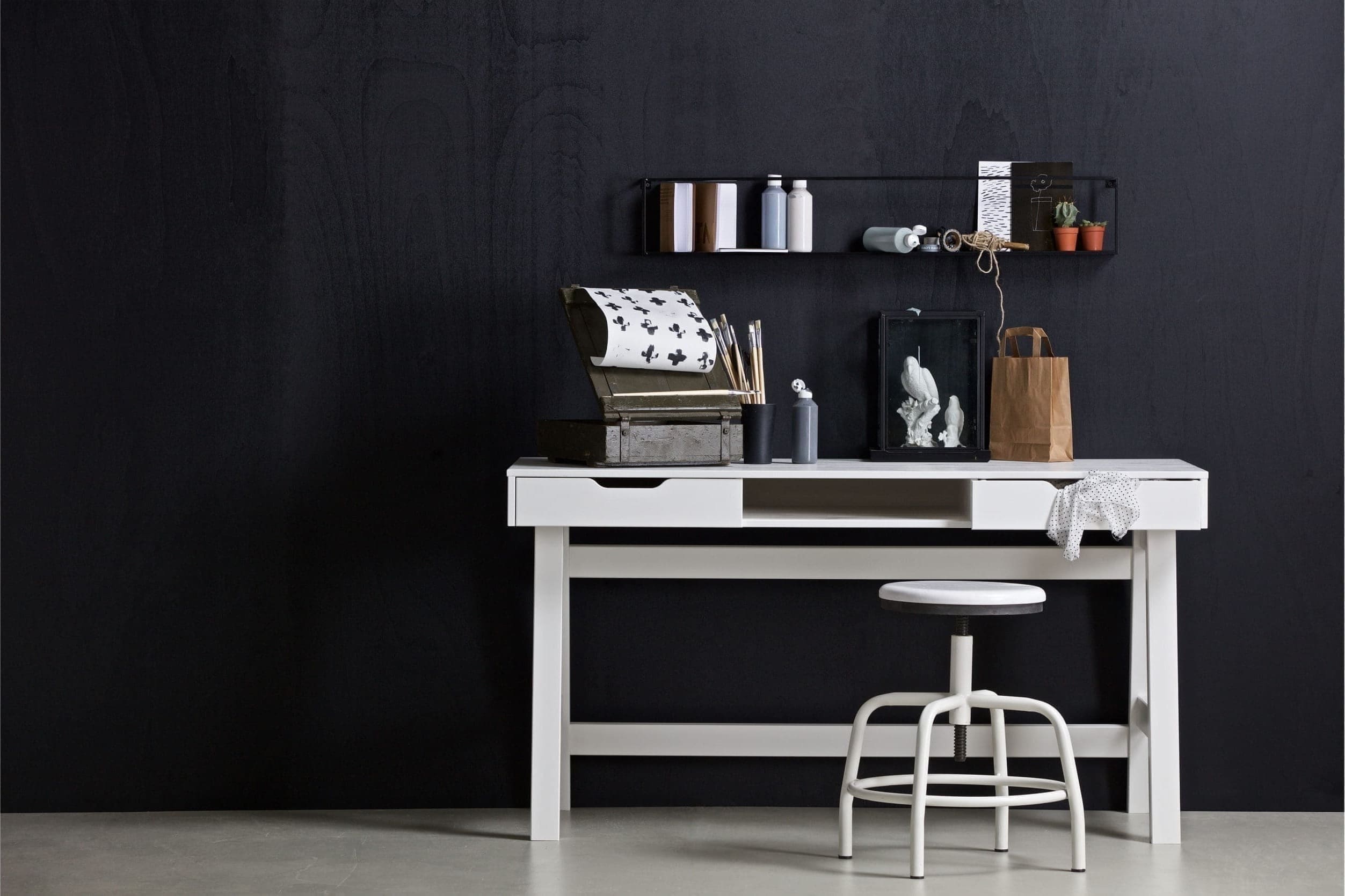 WOOOD Nikki Bureau Grenen Wit White Bureau