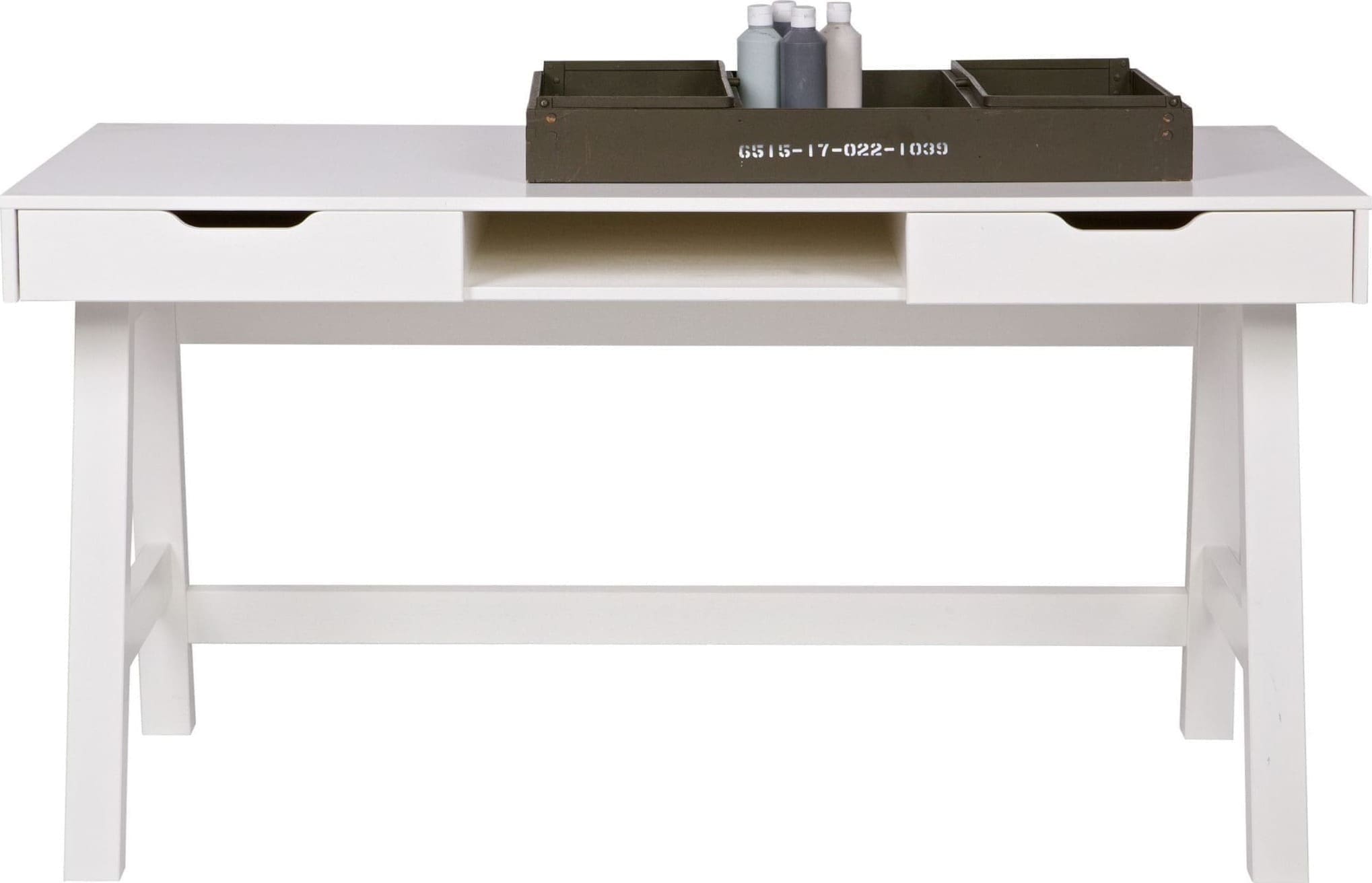 WOOOD Nikki Bureau Grenen Wit White Bureau
