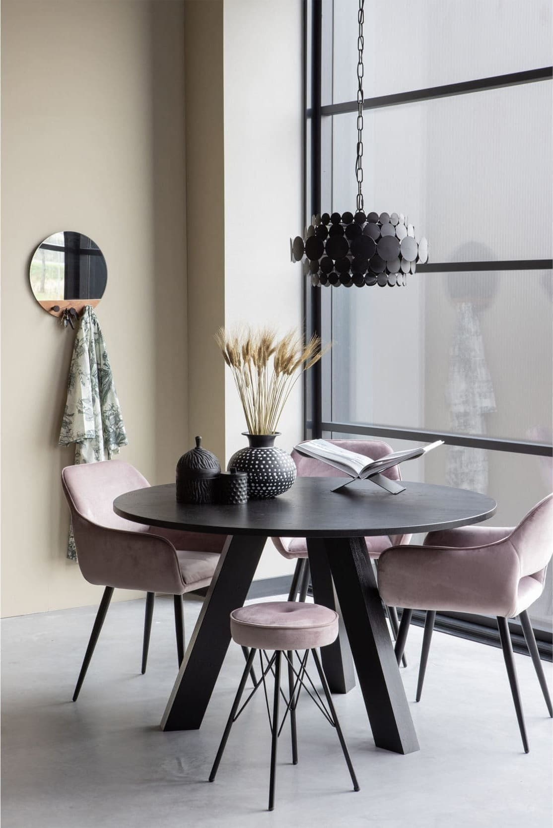 WOOOD Rhonda Eet Ø129 Blacknight Black Eettafel