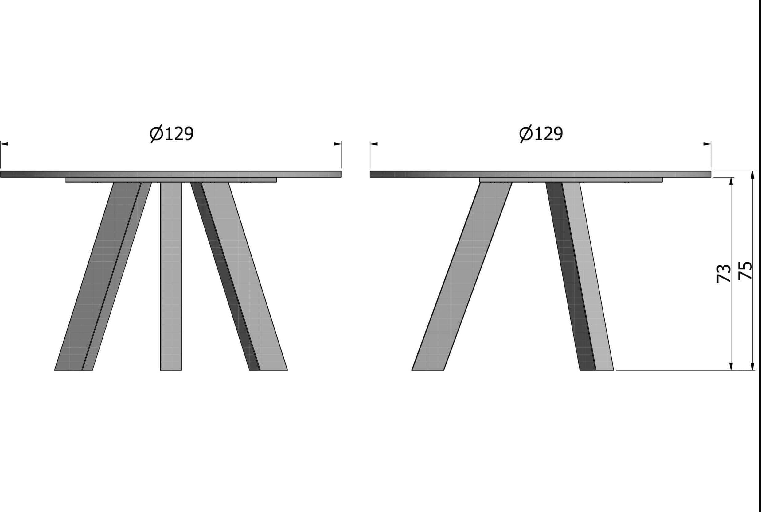 WOOOD Rhonda Eet Ø129 Blacknight Black Eettafel