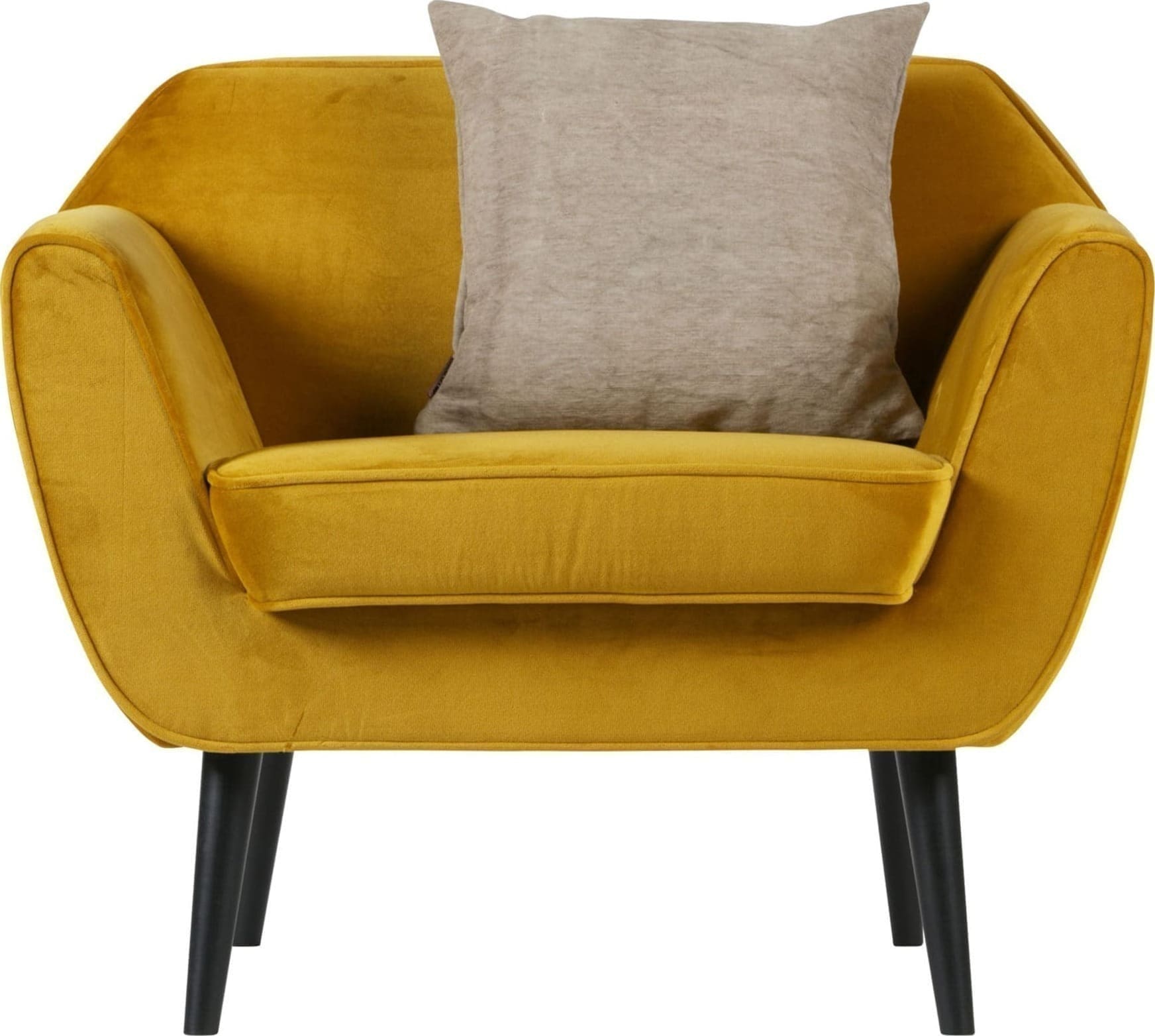 WOOOD Rocco Fauteuil Fluweel Oker Ochre Bank