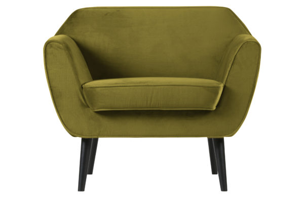 WOOOD Rocco Fauteuil Fluweel Olive Olive green Bank