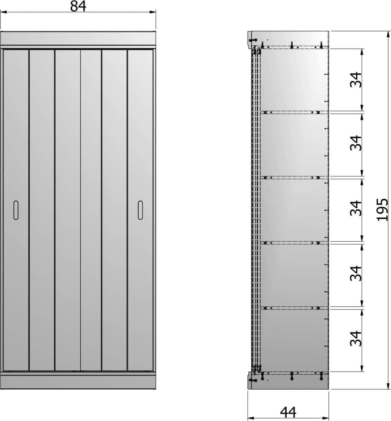 WOOOD Row Plankenkast Met Schuifdeuren White Kast