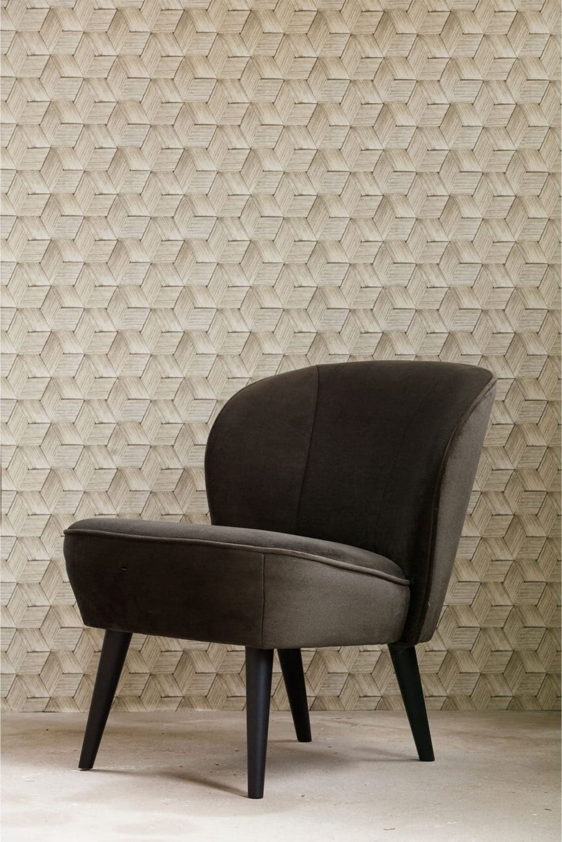 WOOOD Sara Fauteuil Fluweel Warm Groen Green Bank
