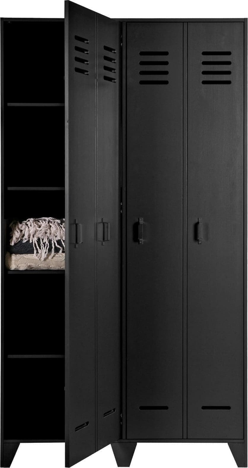 WOOOD Stijn Hoog 2drs Lockerkast Zwart Black Kast