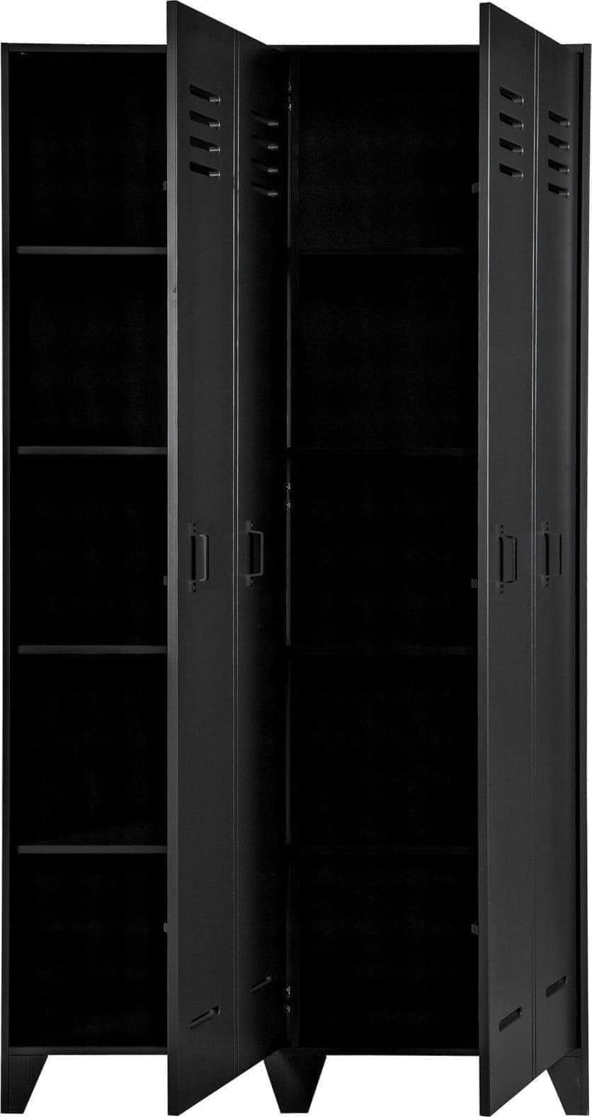 WOOOD Stijn Hoog 2drs Lockerkast Zwart Black Kast