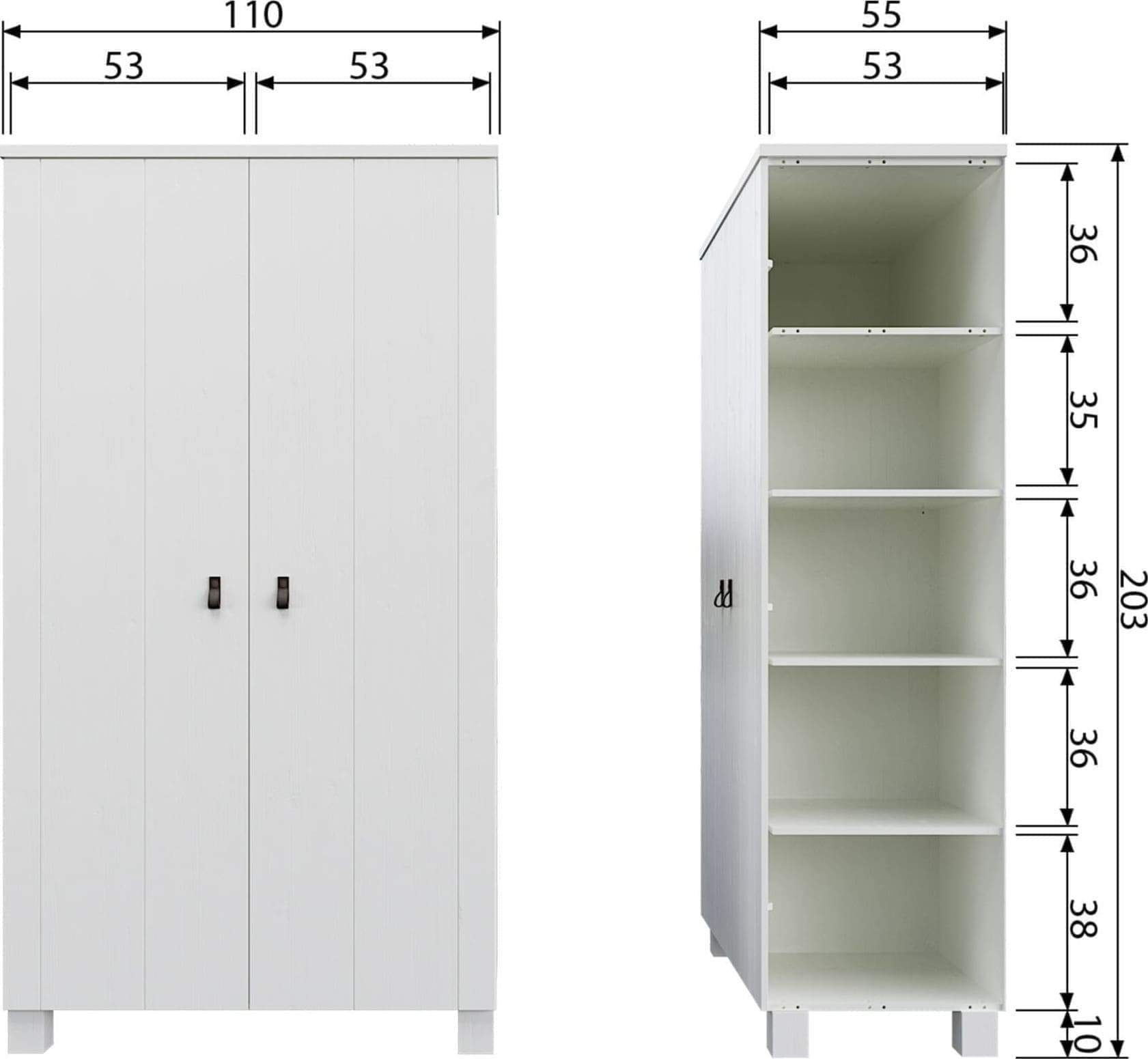 WOOOD Ties Kast Grenen Wit White Kast