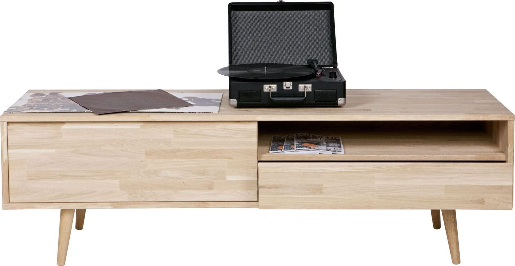 WOOOD Tygo Tv Meubel 150 Eiken Met Retro Poten Oak Kast