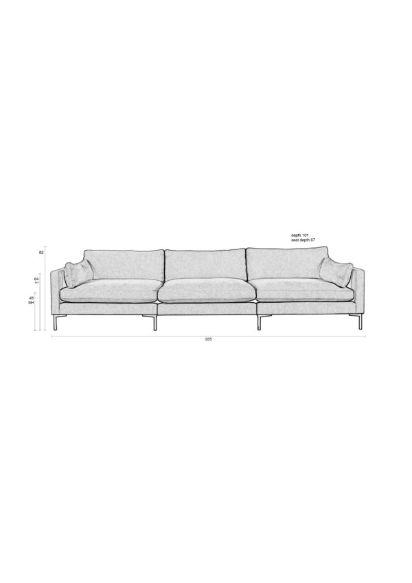 Zuiver Sofa Summer 4,5-Seater Anthracite  Bank