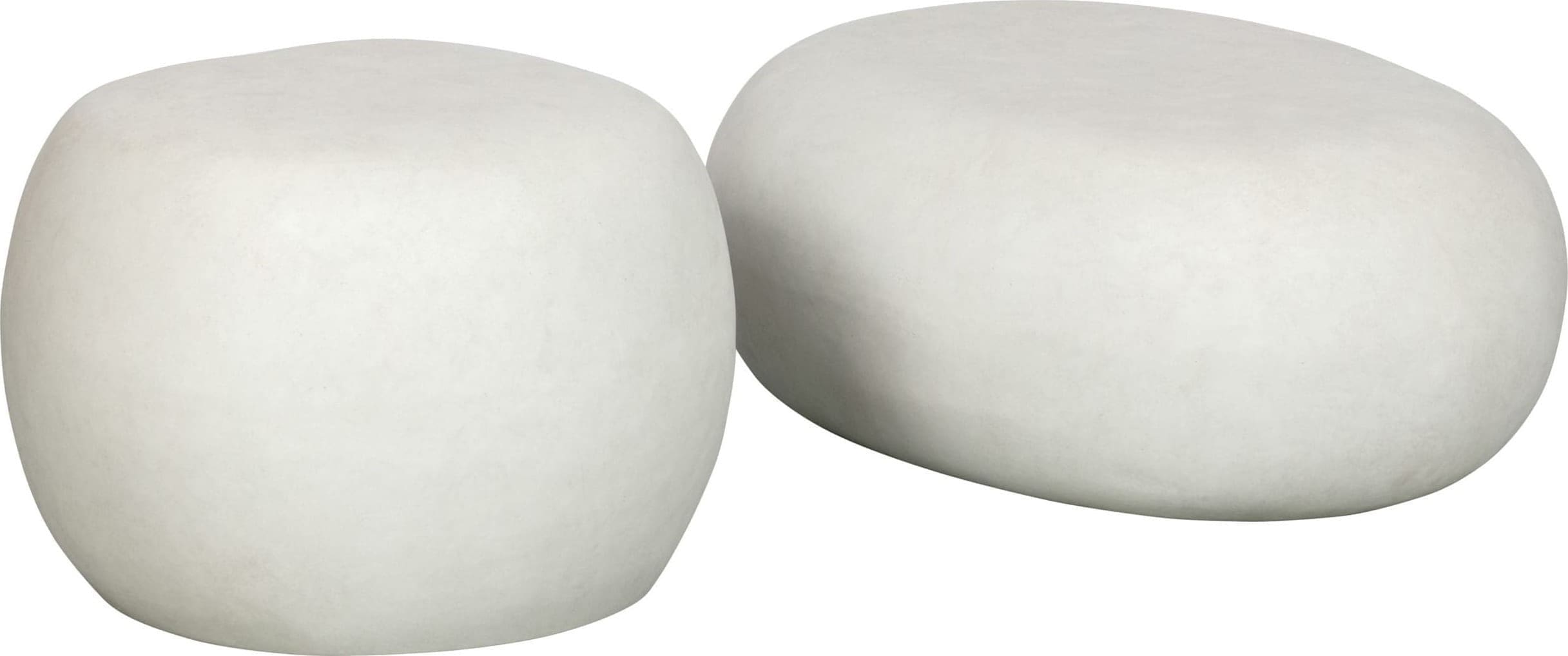 vtwonen Pebble Bijzettafel Betonlook Wit 31x65x49 White Eettafel